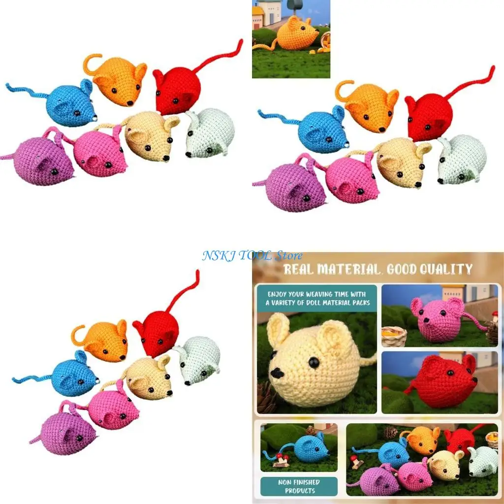

L8RC DIY куклы ручной работы наборы для вязания крючком для начинающих мышь швейный материал посылка ручное вязание для детей и