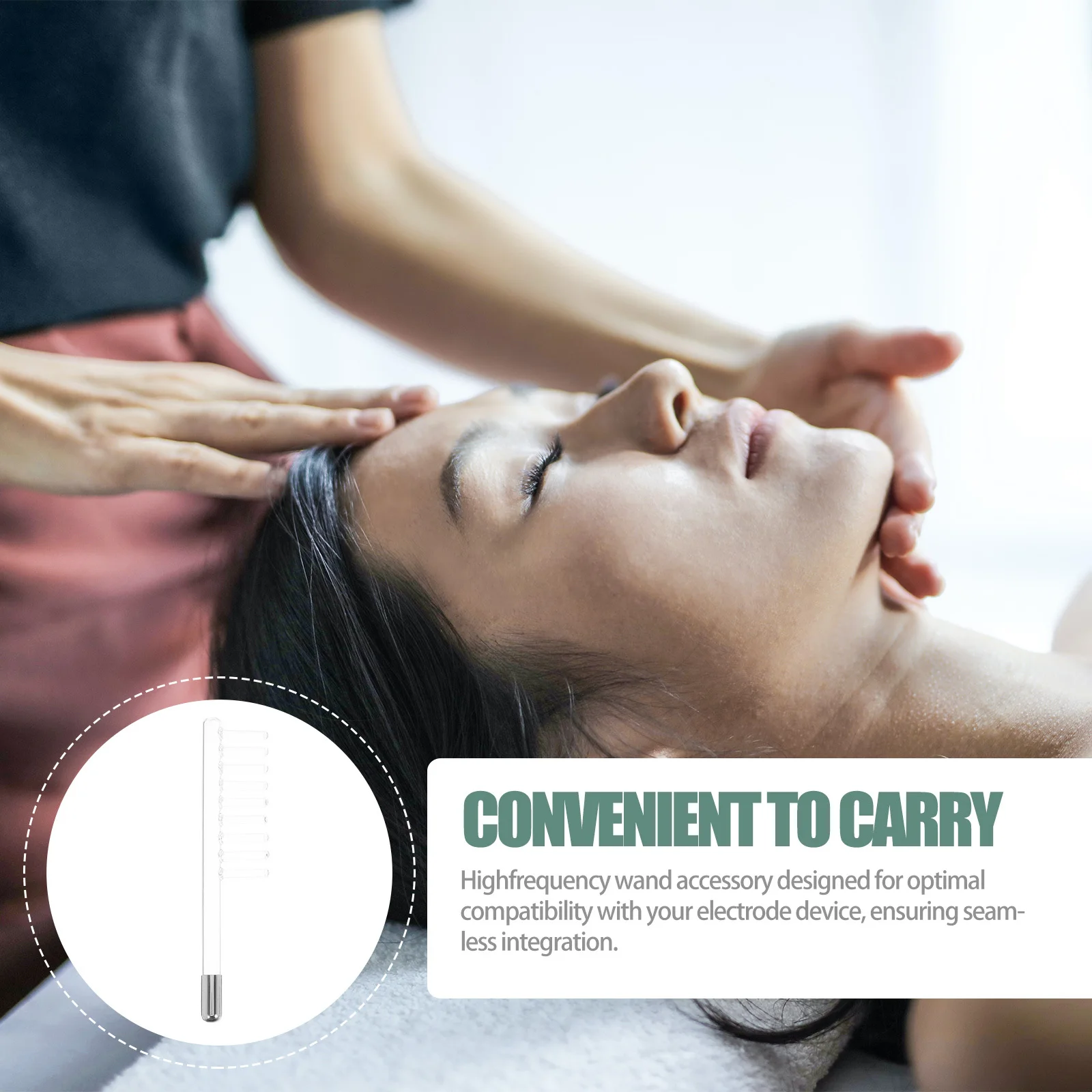 

Hair Wand for Growth Comb Tube Attachment Glass Facial Transparent Clear Electrode