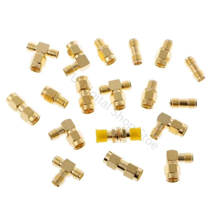 96BA 18 Teile/satz Stecker Kits Männlich Weiblich SMA Stecker Antenne Konverter Koaxial Adapter – Detail 4