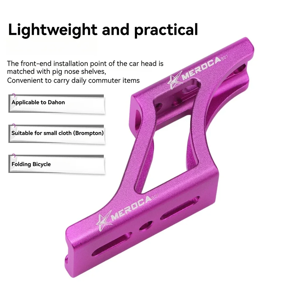 

Folding Bicycle Pig Nose Lift Seat Small Cloth Large Travel Aluminum Alloy Bicycle Front Bag Mounting Frame Bicycle Accessories