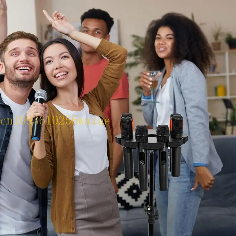 652F مرفق ميكروفون محمول خفيفة الوزن يحمل ما يصل إلى 8 ميكروفونات على منظمي المسرح #3