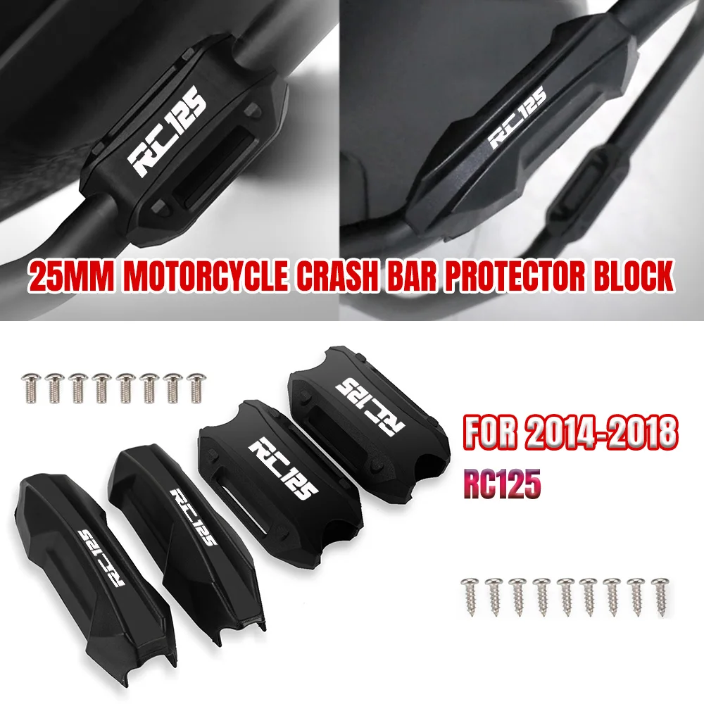 

Motorcycle Accessories Bumper Engine Guard 25MM Protection Block Crash Bar Decorative For RC125 RC 125 2014 2015 2016 2017 2018