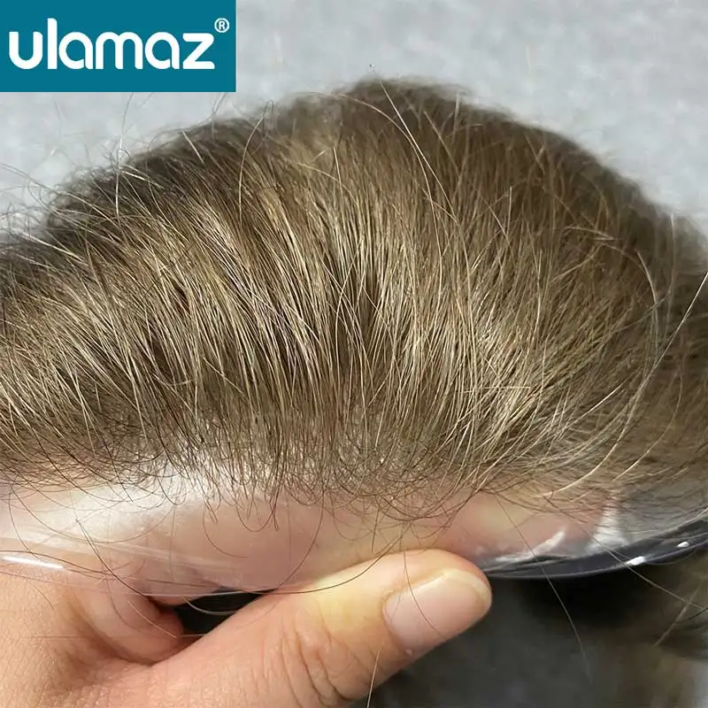 Undetectable Male Hair Prosthesis 90% Density Man Wig 0.02-0.03mm Ultra Thin Skin Men's Hairpiece Toupee Realistic Hair System