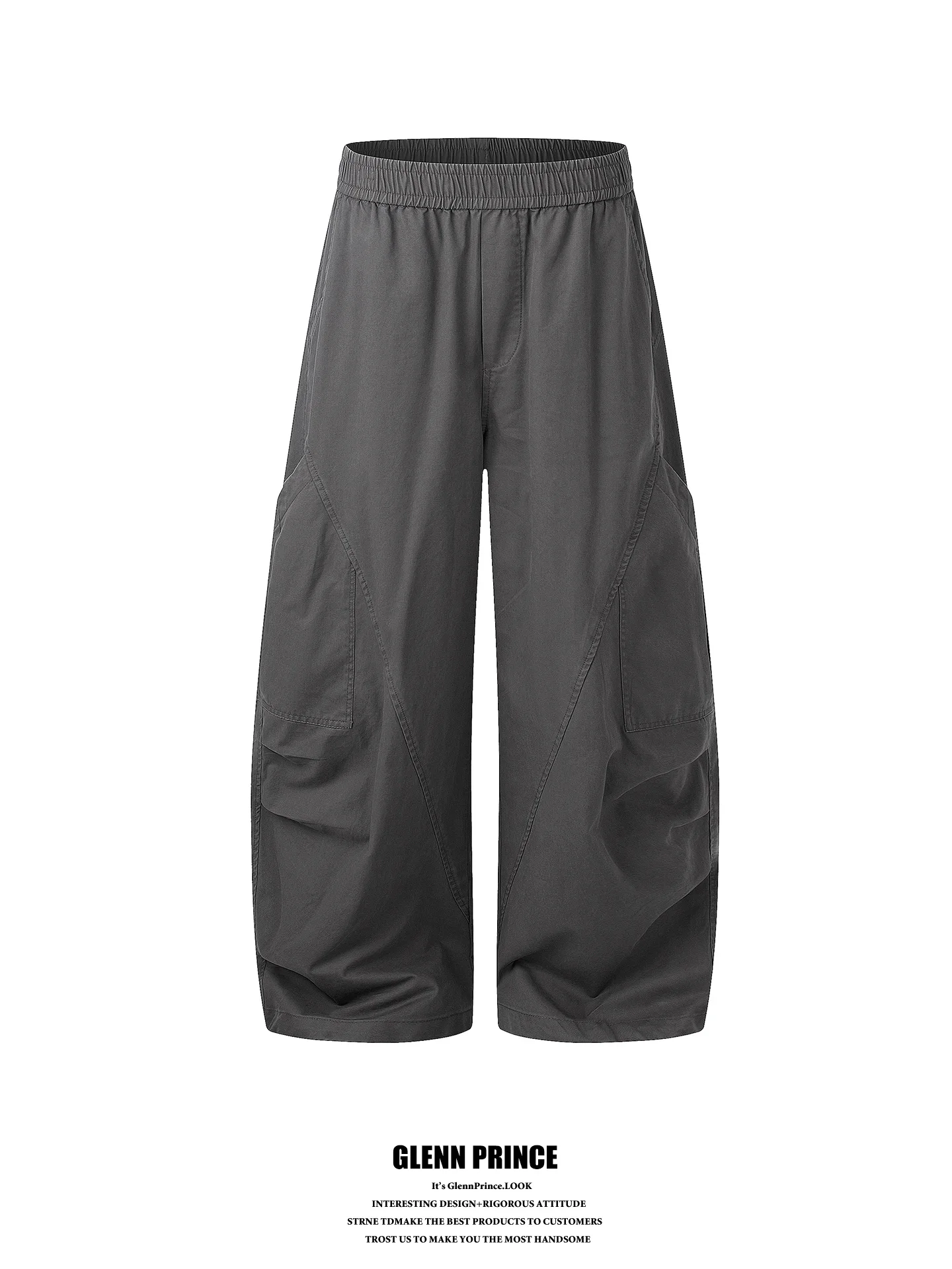 

American High Street Loose Waist Knife Casual Pants Men Loose Straight Pure Cotton Workwear Long Pants Cotton 100% Straight Leg