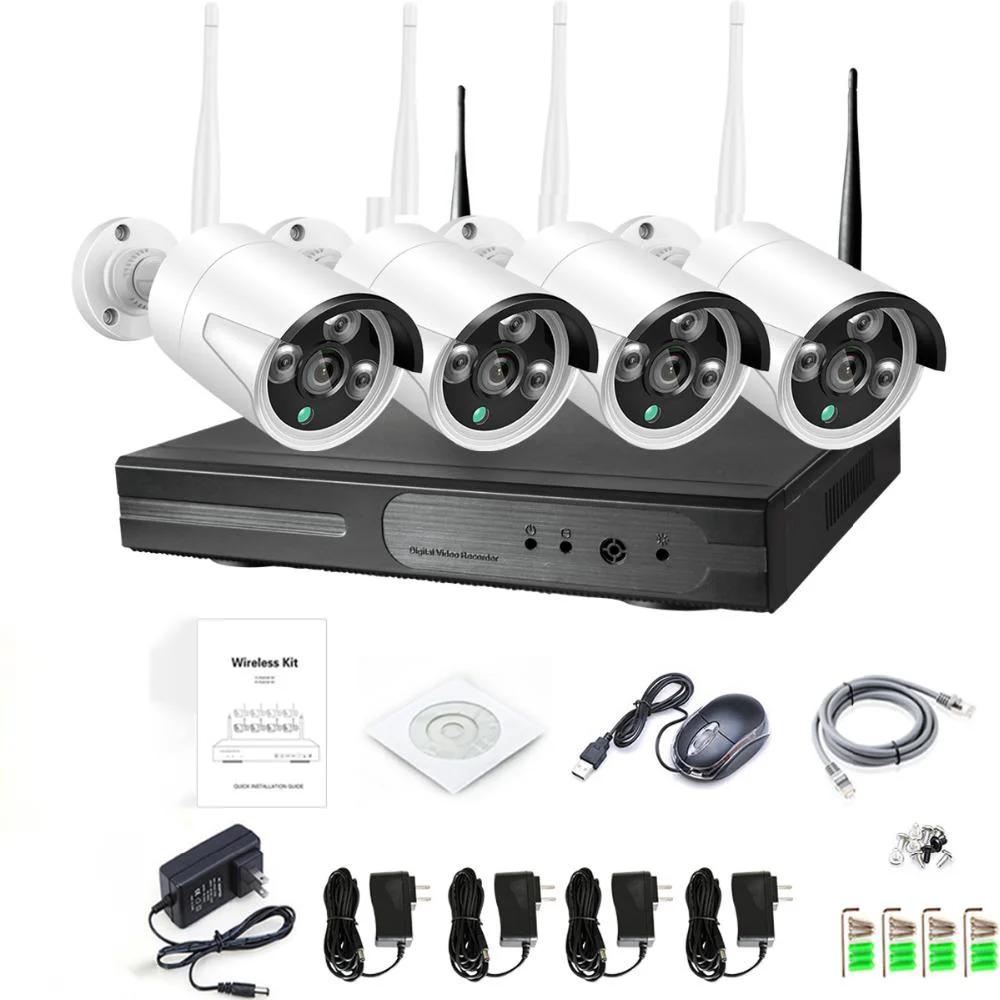 Tuya P2P 4CH NVR CCTV Camera System Audio Record Outdoor Wifi IP Security Camera Set Video Surveillance Kit