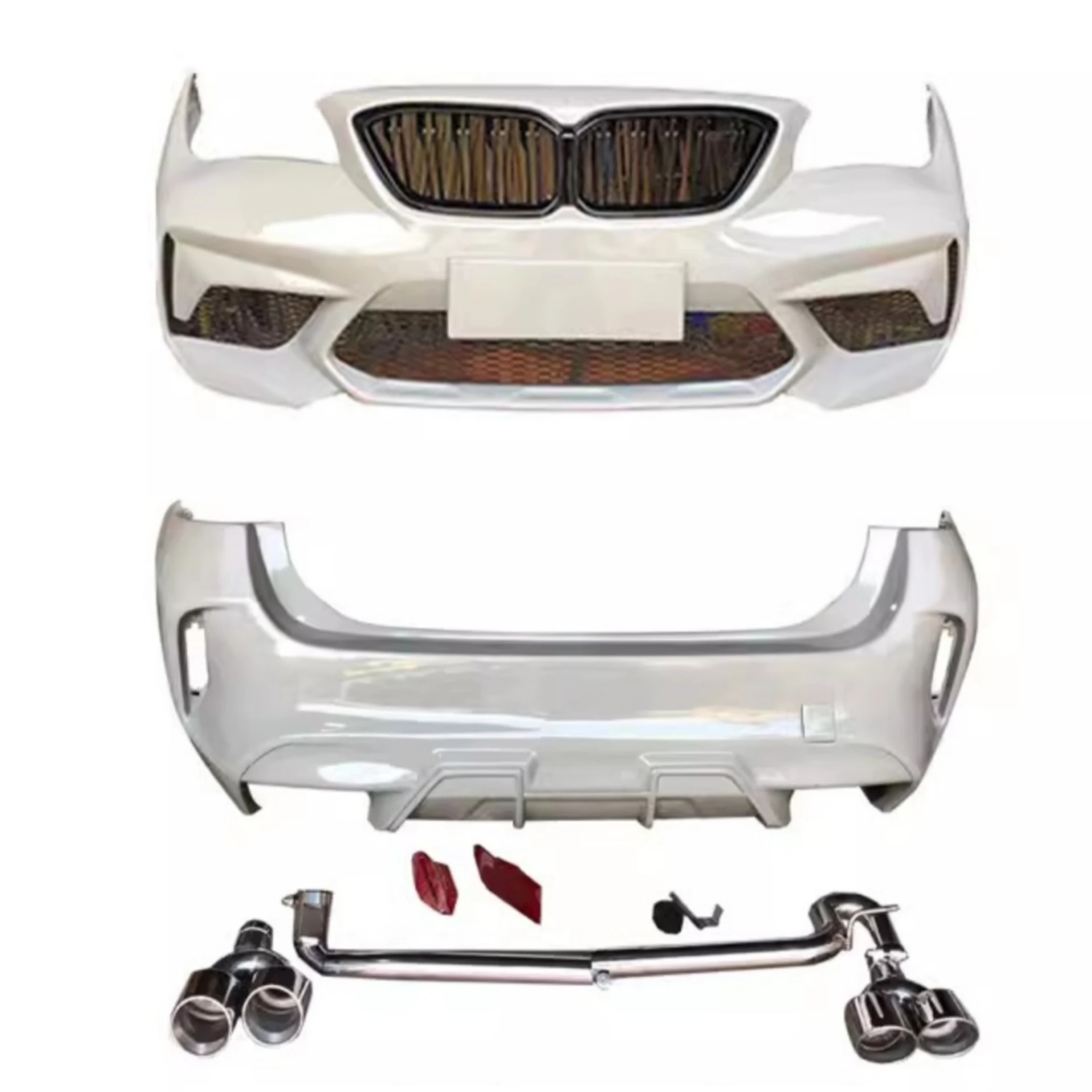 Unpainted Front Rear Bumper Grille Tail Throat for BMW X1 E84 2009-2015 Modified M2C Style Body Kit Car Accessories