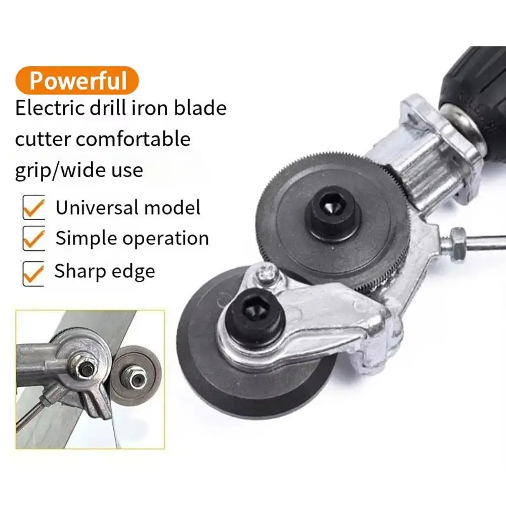 

1Set Metal Electric Drill Plate Cutter DIY Universal Refitting Plate Shears Nibbler Drill Cutter Attachment