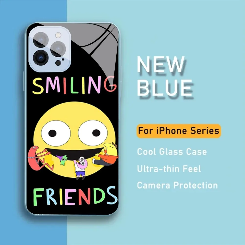 S-SmilingS-H-Friends Phone Case For IPhone 15 14 13 12 Mini 11 Pro Max X XS XR 6 7 8 SE Plus Glass Hard Cover