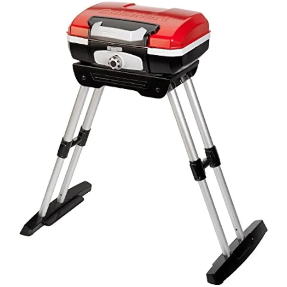 Petit Gourmet Portable Gas Grill with VersaStand, Red camping equipment