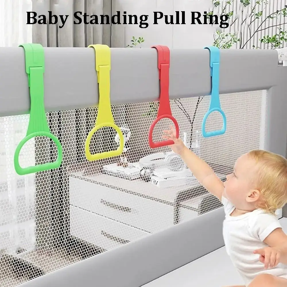 Portable Plastic Pull Ring Light Weight Baby Learn To Stand Stroller Hook Candy Color Hanging Ring Playpen Hanging Ring