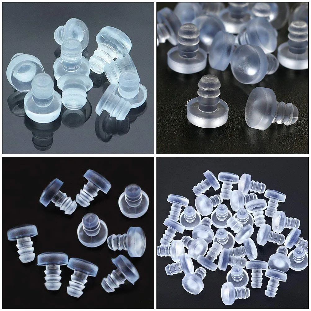 

100pcs Anti Collision Bumpers Clear Embedded Stem Bumpers For Cabinet Door Drawer Furniture Protection Table Spacers
