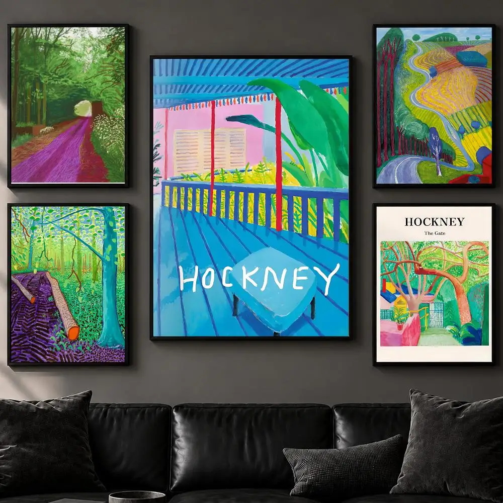 Artist D-David HockneyS Poster Art  Self-Adhesive No Glue Residue Wall Decor for Bedroom Living Room