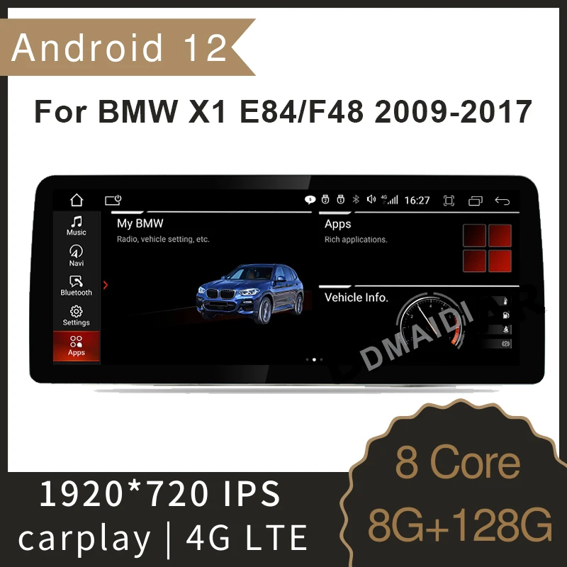 

10.25 " 12.5" GPS Navigation Android 12 Car Multimedia Video Player For BMW X1 E84 F48 2009-2017 Stereo Wireless CarPlay Auto