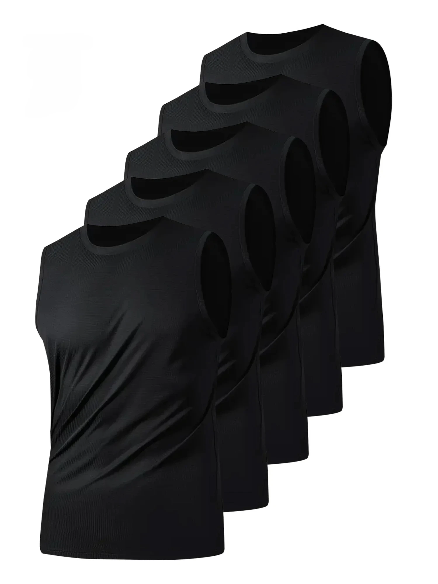 

Мужской спортивный жилет черного цвета, 1 шт., дышащий, с круглым вырезом, слегка эластичная ткань, однотонный, подходит для весны, лета и осени.