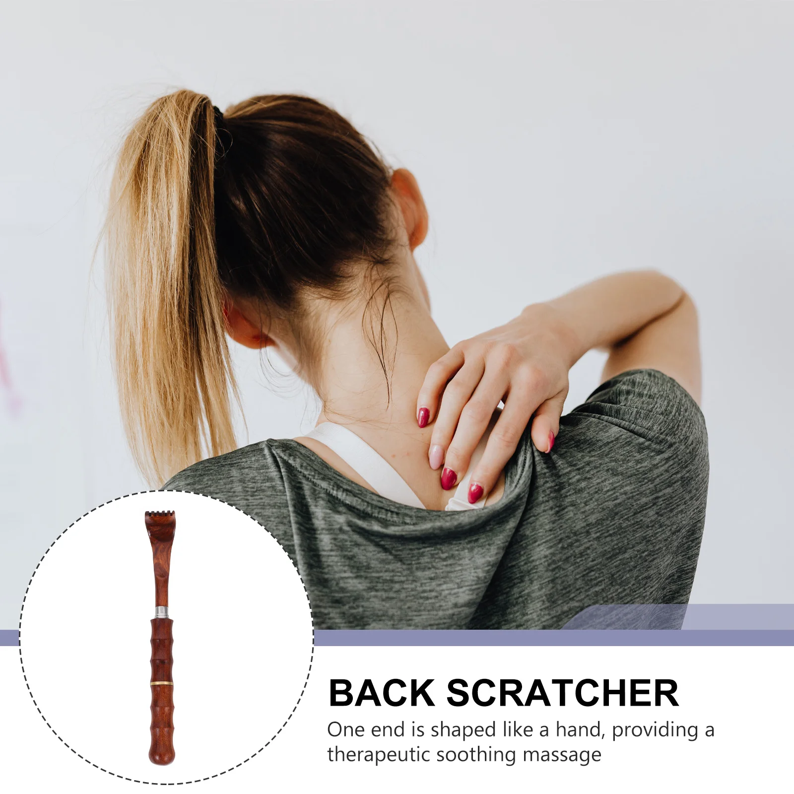 

Back Scratcher Durable Wood Metal Retractable Comfortable Long Handle Body Scratch Massage Tool Adjustable Telescoping Useful