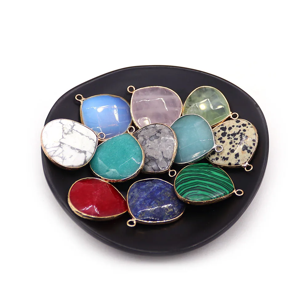 

1PCS Prehnite Amazonite Lapis Lazuli Damation Jasper Natural Water Droplet Shaped Pendant Jewelry Making DIY Necklace Earrings