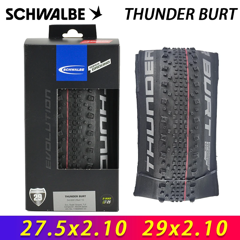 SCHWALBE THUNDER BURT 27.5/29x2.10 Black Tubeless Folding Tire Bike Tire for XC Road Gravel Tracks MTB Off-Road Cycling Parts