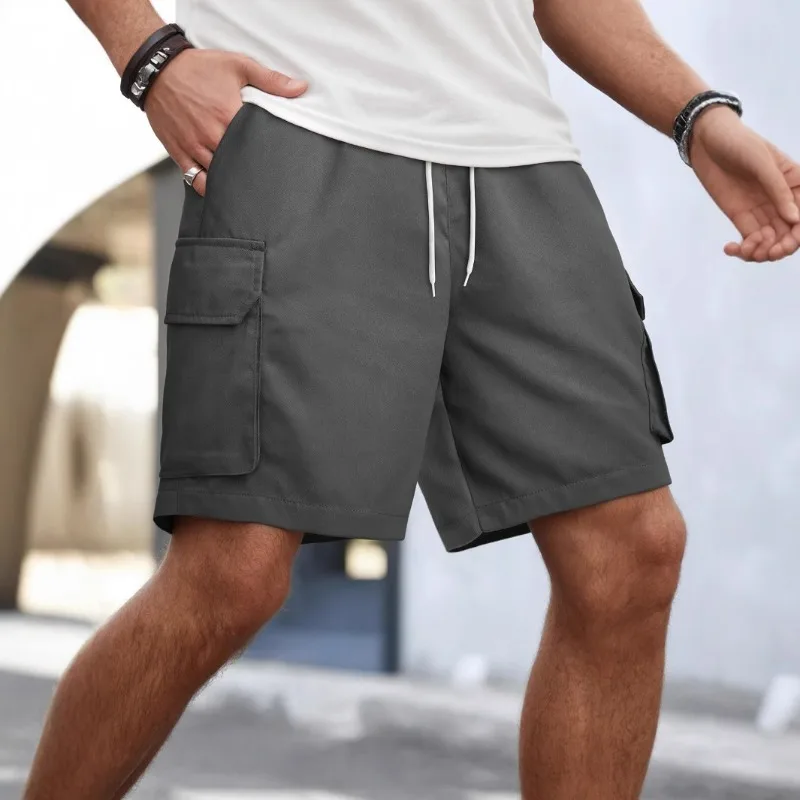 New Fashion Work Shorts Multi-pocket Men's Summer Tide Loose Wide-leg Sports Casual Shorts Men Clothing