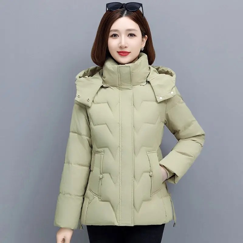 Winter Coat Women\'s SShort Cotton-padded Clothes Fashion Western Style Down Cotton-padded Jacket Mother Warm Casual Coat Tide.