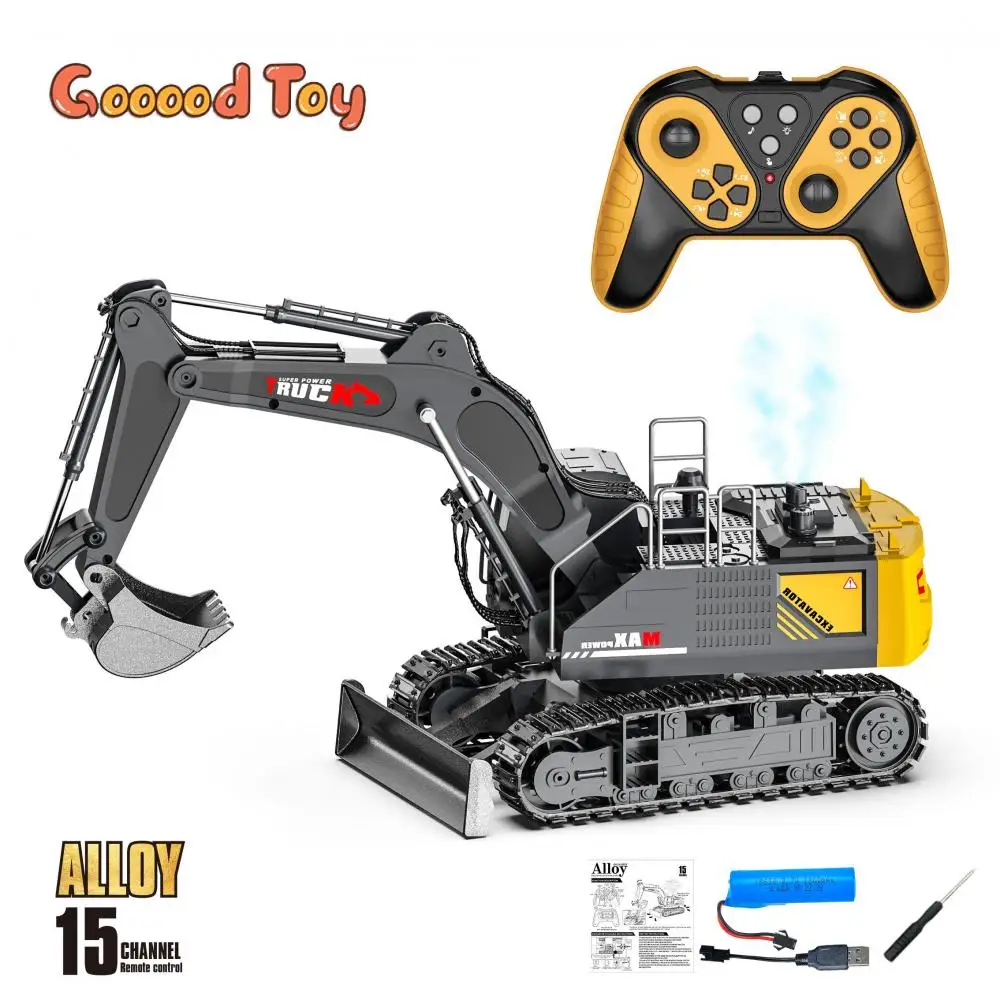 

Simulated Alloy Remote Control Excavator Toy 15 Channel Construction Engineering Trucks Excavator with Spray Children's Toy Gift