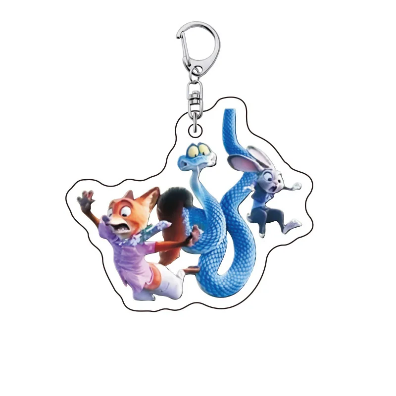 الجديد Zootopia Jodie Nick سلسلة مفاتيح مصنوعة من الأكريليك زوجين المدرسية قلادة وهدية كرتونية لطيفة للبيع في عام 2025 #3