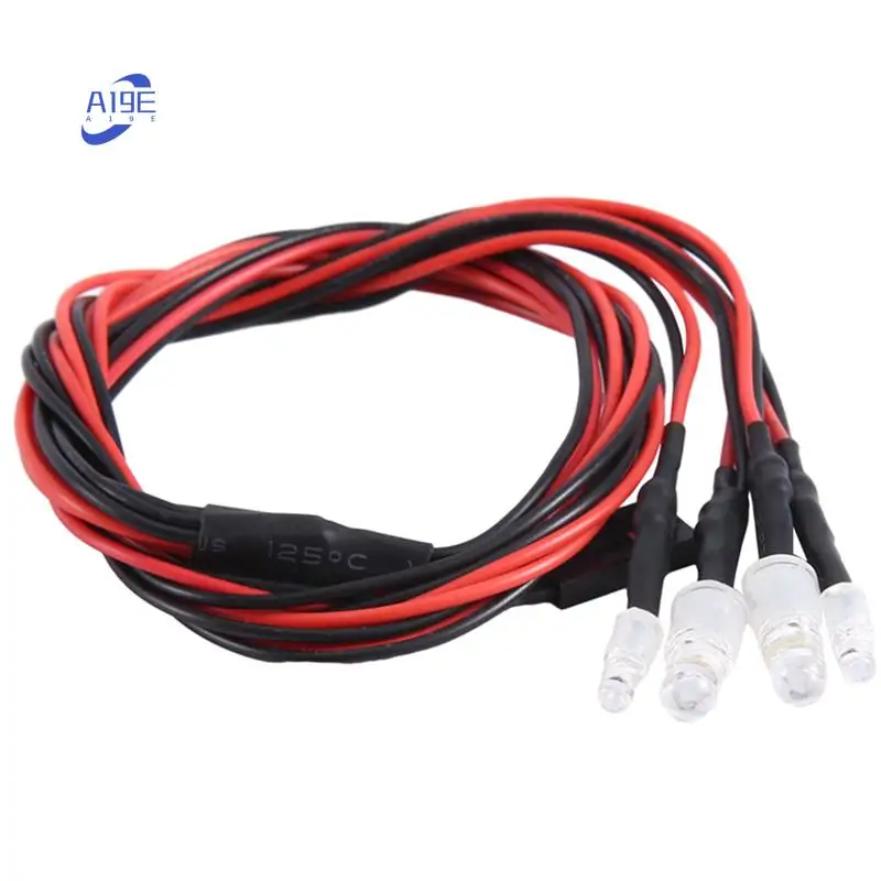 

A19E-4 Leds RC LED Light Kit For 1/10 RC Car Truck Crawler RC Model Drift Car Headlight Taillight , 5Mm & 3Mm, White Red
