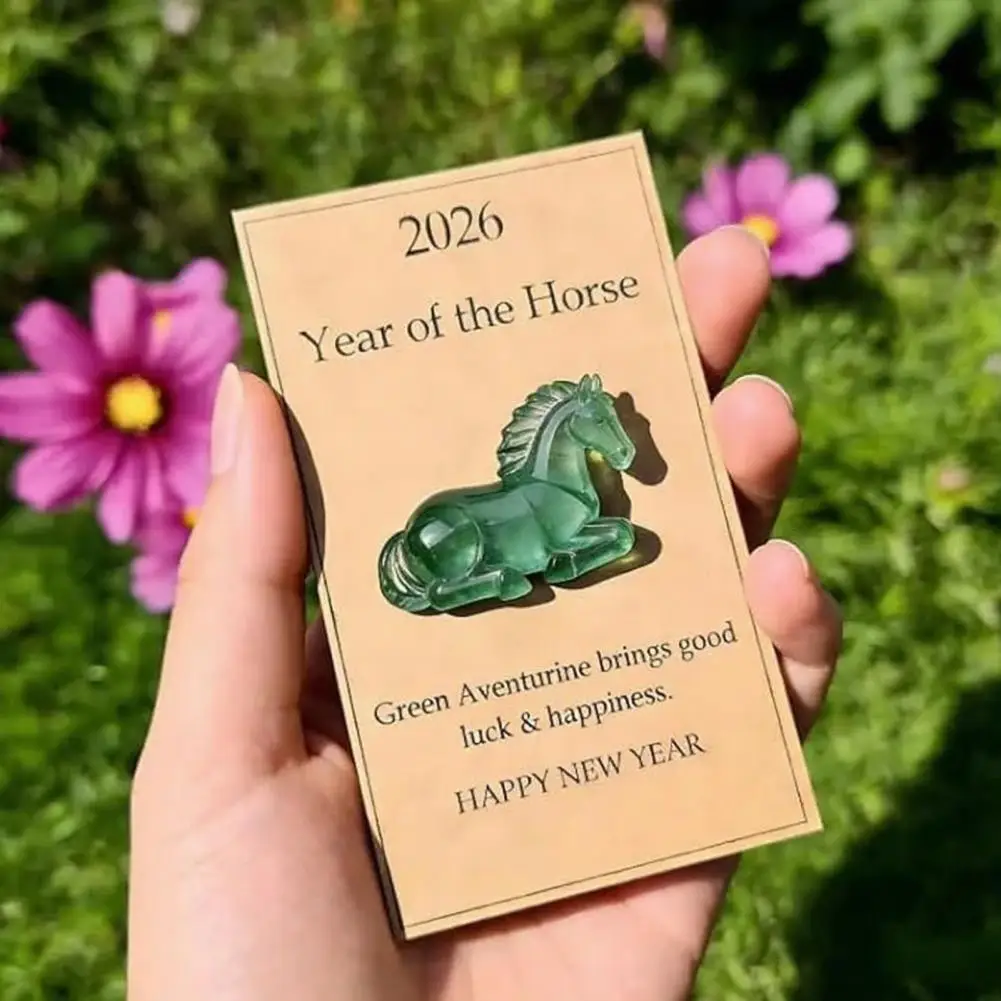 Good Luck Horse Statue Lucky Horses Pocket Hug with Card Bring Good Luck 2026 Pocket Token Decoration Happy New Year Gifts