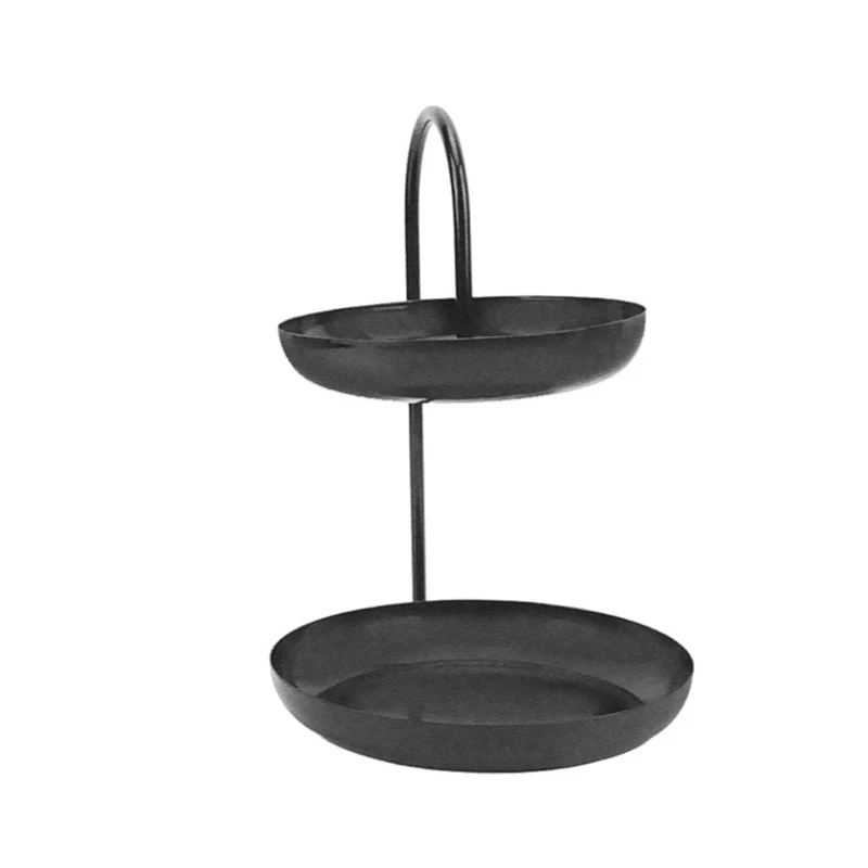 

AB46-Multifunctional Serving Platter Double Cake Rack Jewelry Rack Storage Tray Home Dec Dessert Rack Cake Plate Fruit Tray