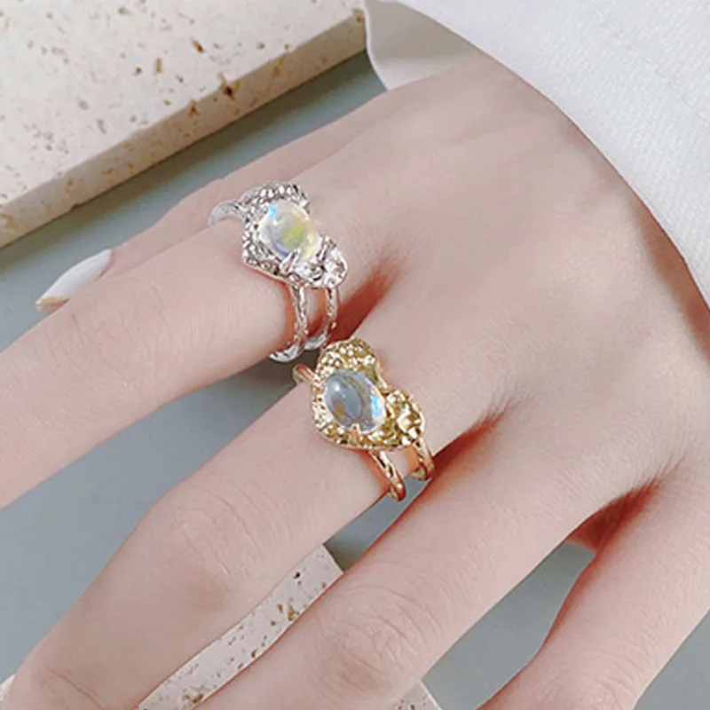 

925 Sterling Silver Engagement Rings For Women Couple Luxury Jewelry Ladies Irregular Heart Zircon Wedding Elegant Accessories