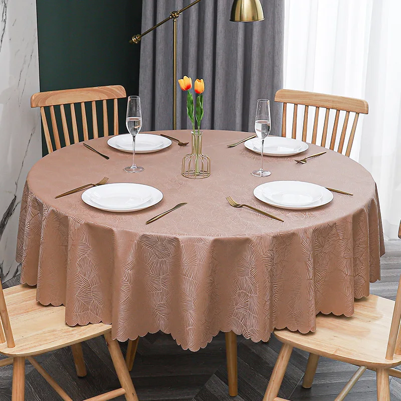 

Solid Color Table Cloth Dining Tea Home Hotel Banquet Fabric Tablecloth PU Round Table Cover Linen Round Table Cloth