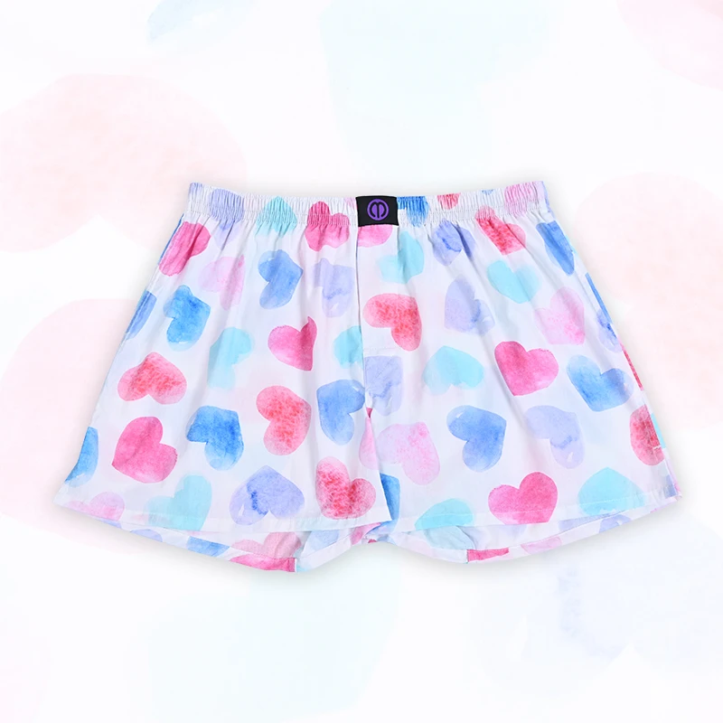 Colorful Peach Heart Underwear Women Pattern Cotton Comfortable Breathable Shorts For Home Leisure Korean Style Pajama Shorts