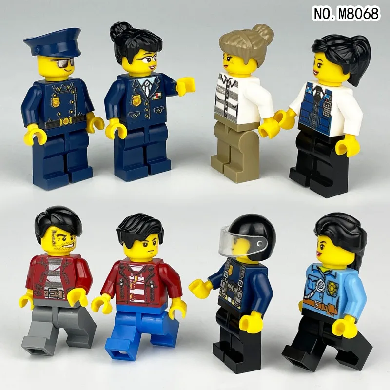 Bambola prigioniero 8068 piccole particelle per bambini assemblate giocattoli bambole della polizia gangsters copiati regali per bambini