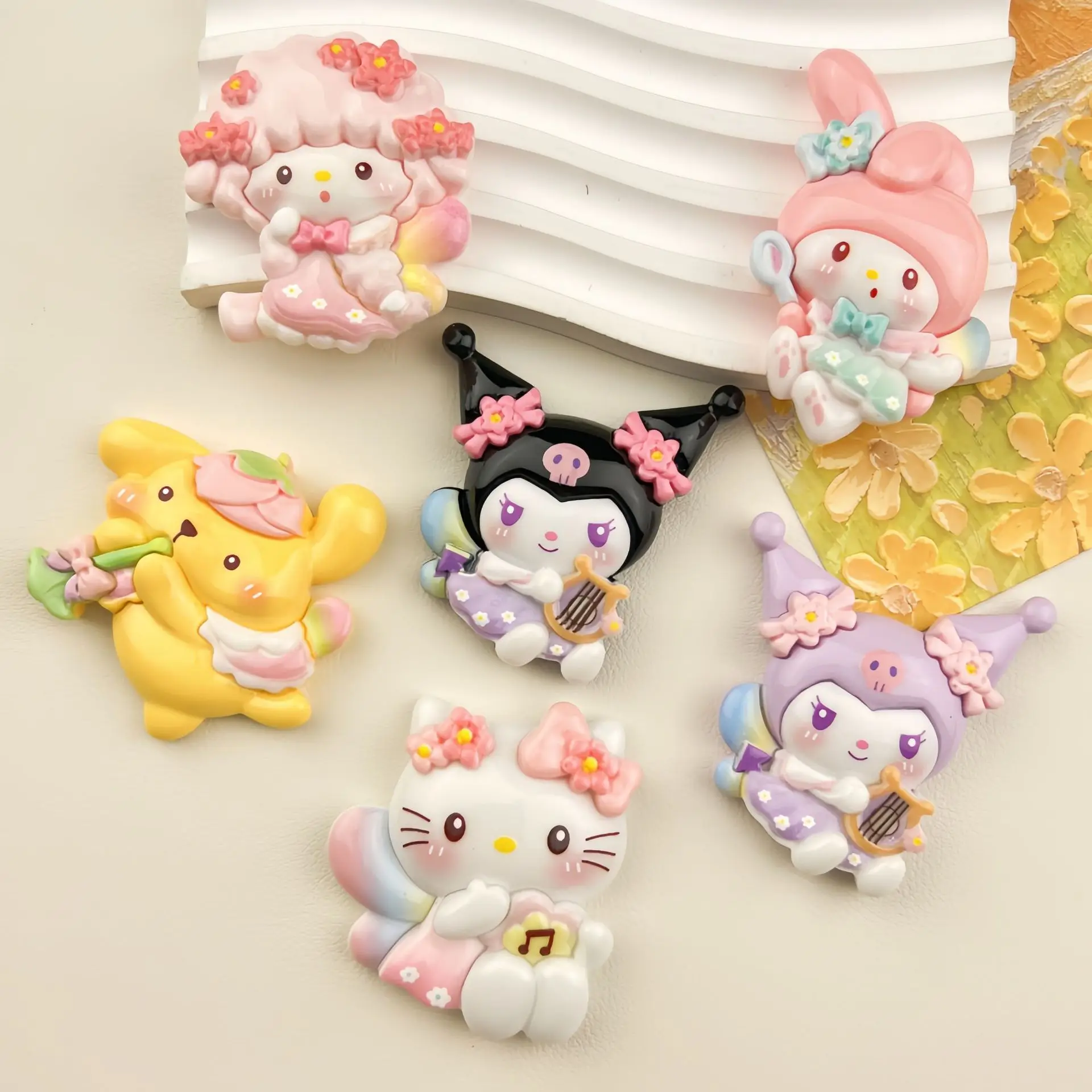 Miniso Daka Music Sanrio Diy كريم اللثة الراتنج اكسسوارات قضية الهاتف المحمول دبوس الشعر الثلاجة ملصق مواد المجوهرات