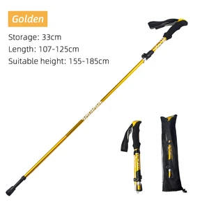 Outdoor Fold Trekking pole, portable stick, elderly, telescopic, easy to put on the bag, camping, walks, 5 section, 1 pc 6 Main Sales Trekking Battle - №4