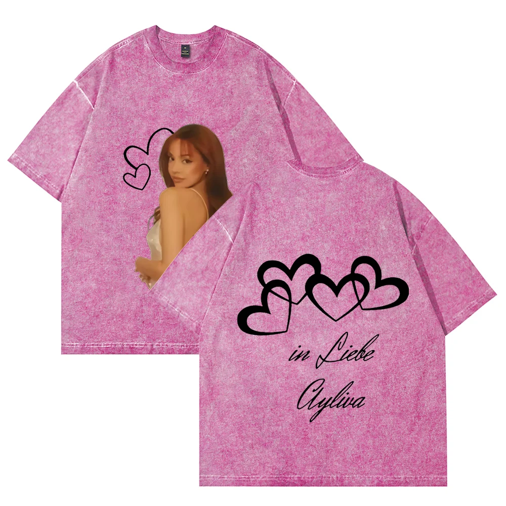 

Ayliva Tour 2025 Cotton Vintage Wash Tee Shirt Casual Printed Crewneck Short Sleeved graphic t shirts