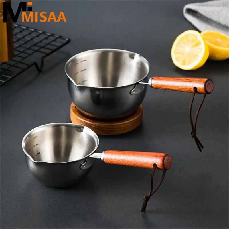 Small Soup Pot Side Vent Two Capacities 120ml Rosewood Handle Household Oil Pan Multipurpose Insulated Anti-scald Handle 200ml