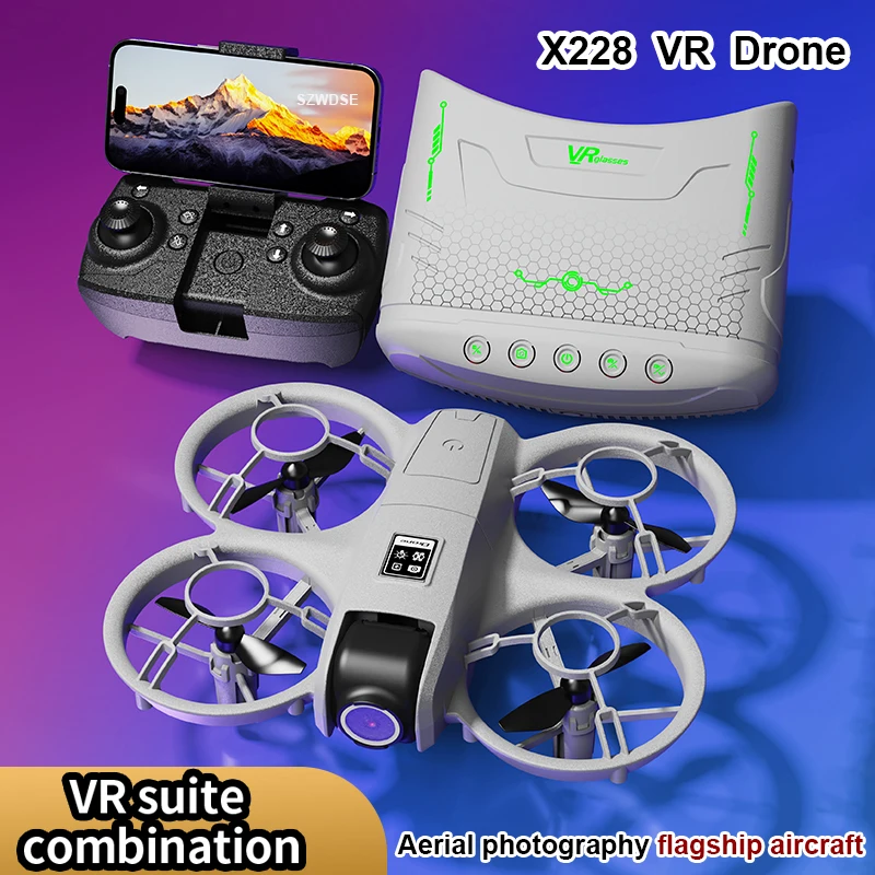 

New X228 Drone 4K Professional HD Camera VR Remote Control FPV Drones Headless Mode Helicopter 360° Flip RC Quadcopter Boys Toys