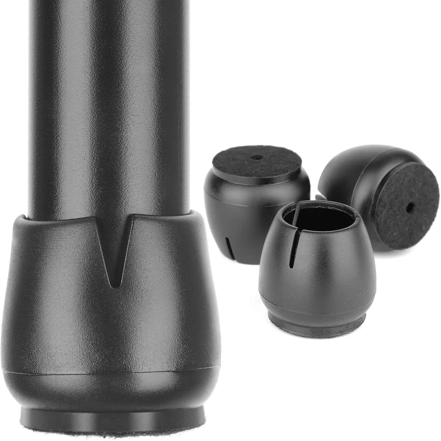 

Chair Leg Floor Protectors for 1 to 1-3/16 Inch Round Chair Legs, Silicone Small Chair Leg Tips, Black, 16 Pack
