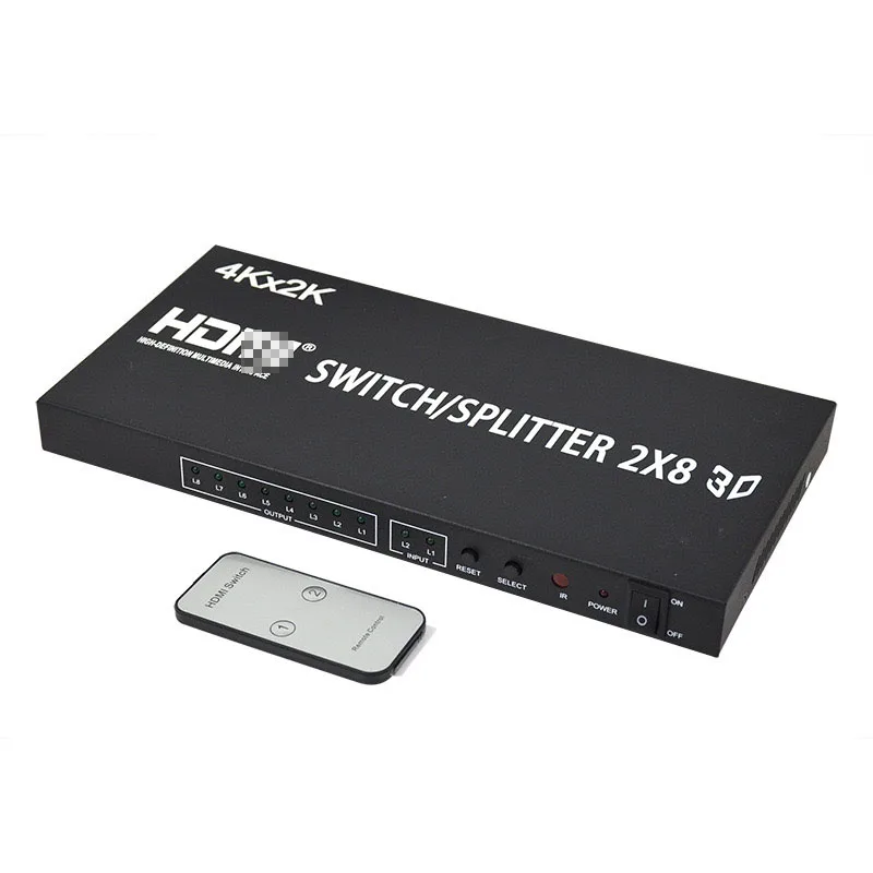 2x8  Switcher 4K for HDMI-compatible 2x2 Splitter 1 to8 ScreenVideo Selector 2x4 Converter with Remote for HDTV PC Projector