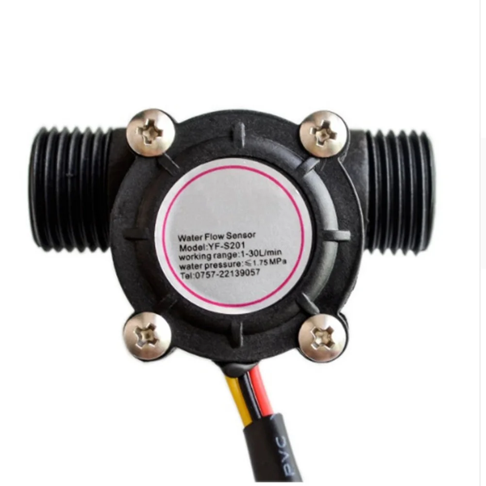 1pc YF-S201 5-18V Water Flow Sensor Flowmeter Hall Flow Sensor Switch G1/2 Threads For Water Heaters Water Purifiers