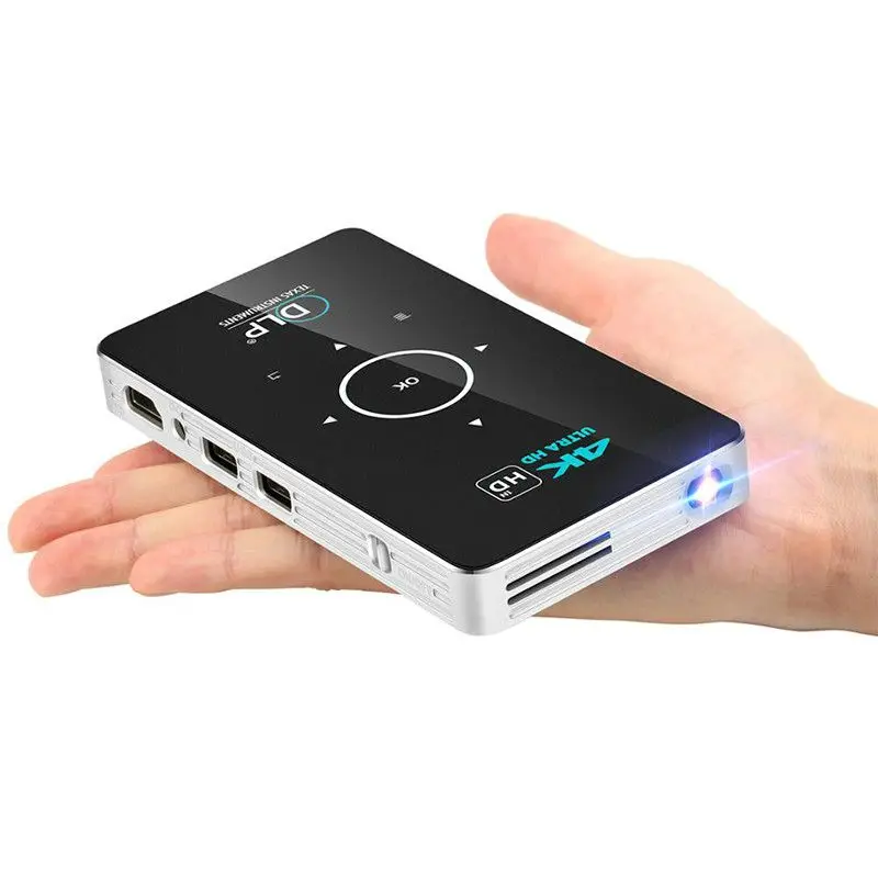 

C6 Mini 4K DLP Android 9.0 Projector 5G WiFi Bluetooth 4.0 Portable Video Home Cinema Support Mobile Phone Miracast Airplay Amlo