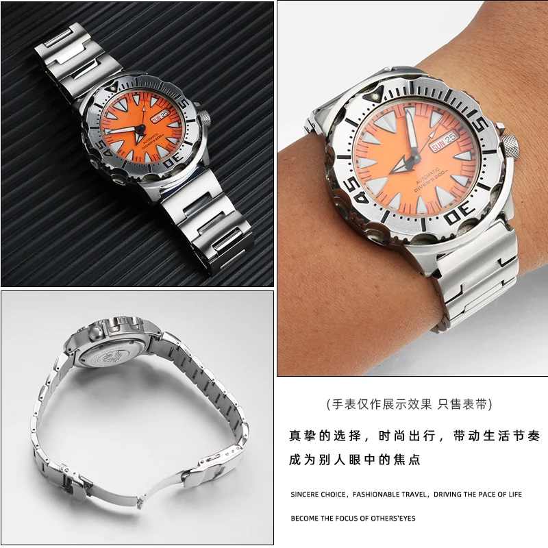 Stainless Steel Bracelet for SEIKO No. 5 Precision Steel Watchband Red Toothed Water Ghost Monster SRPH75K1 SKX781 Watch Strap