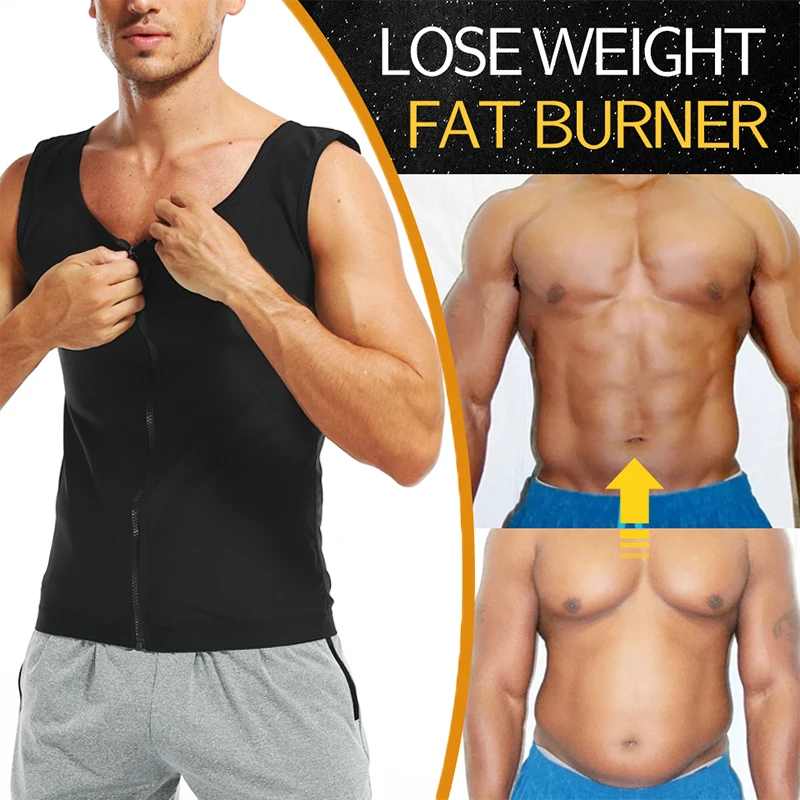 Men Abdomen Reducer Body Shaper Promote Sweat Sauna Vest Fitness Waist Trainer Belly Slimming Shapewear Fat Burner Corset Top