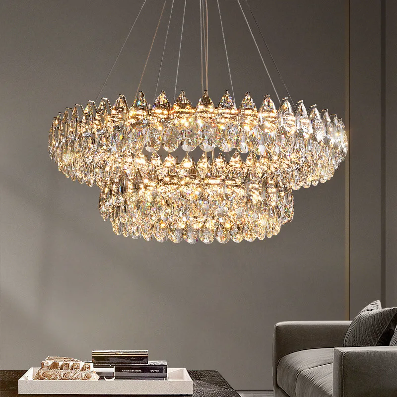 

Modern Minimalist and Chandelier Designer Luxury Crystal High-end Living Room Light Creative Luxury Villa Bedroom Pendant Light
