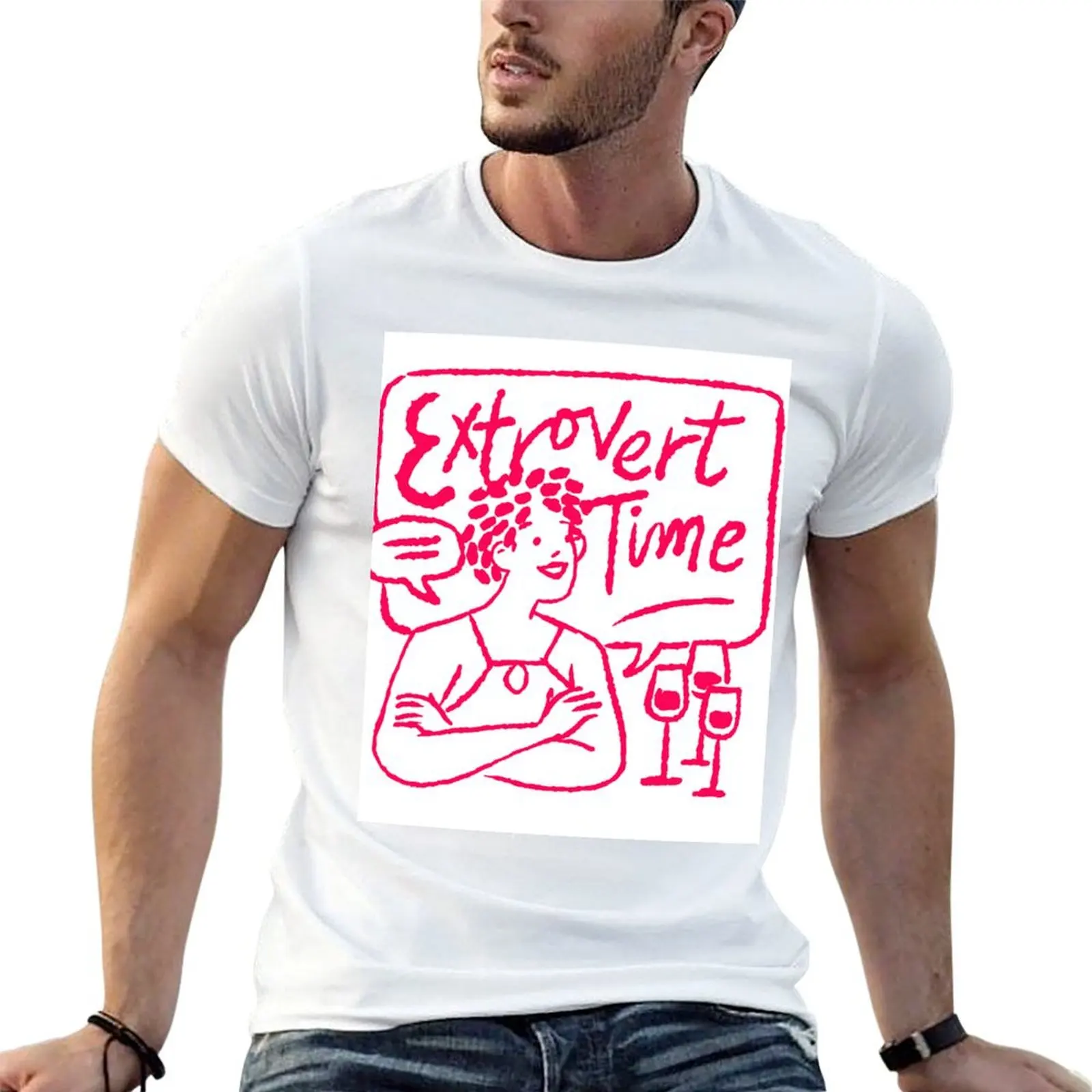 extrovert time T-Shirt Casual Streetwear Short Sleeve Tee