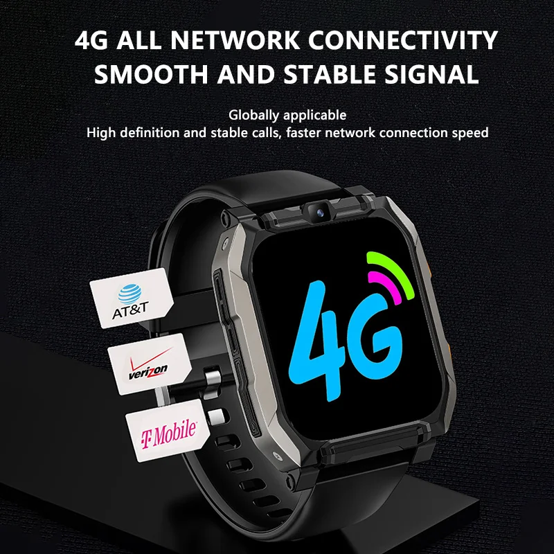 4G Netto Sim-kaart WIFI GPS Positie 5MP HD Dual Camera Smart Horloge Voor Google Youtube NIEUWE T3 Tiktok Oproep Android 9 Smartwatch