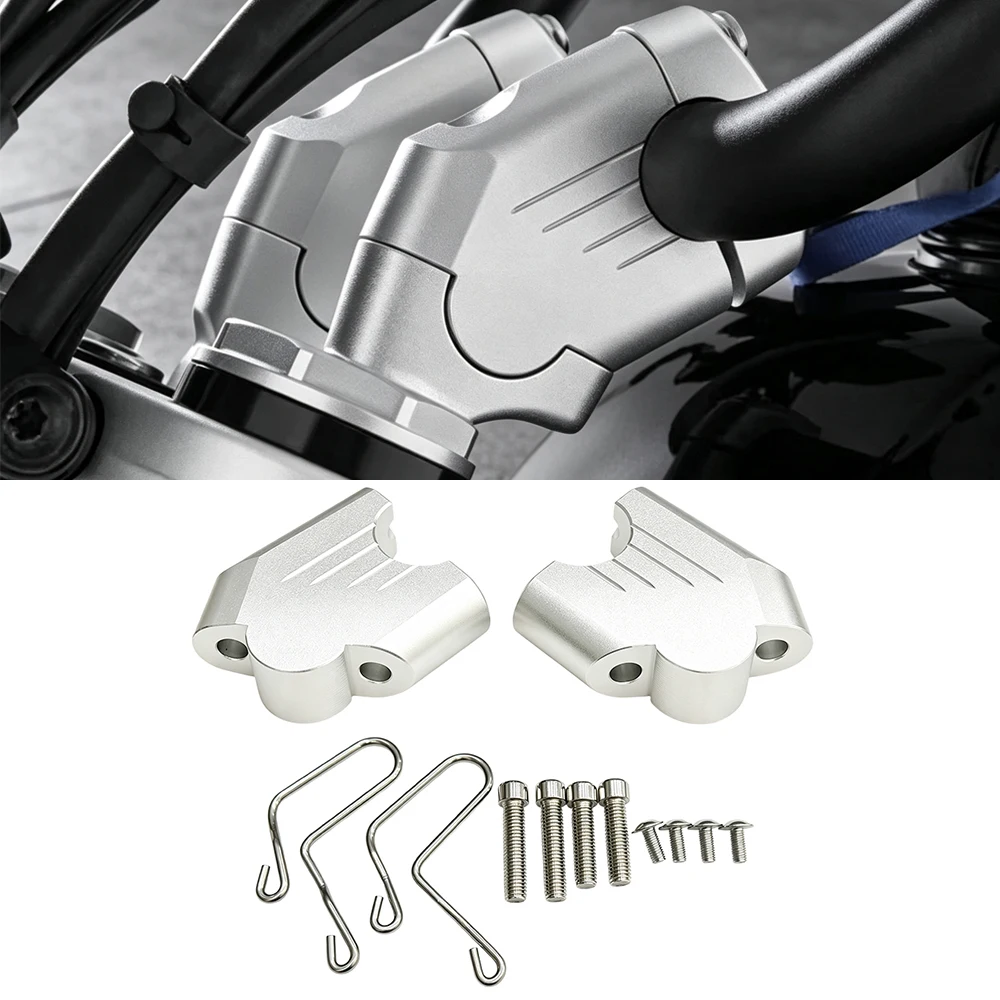 Motorcycle Handlebar Risers Up 40mm Move Back 27mm Handle Bar Mount Clamp Adapter For BMW R12 R12 Ninet NINE T A2 2023-2025 2026