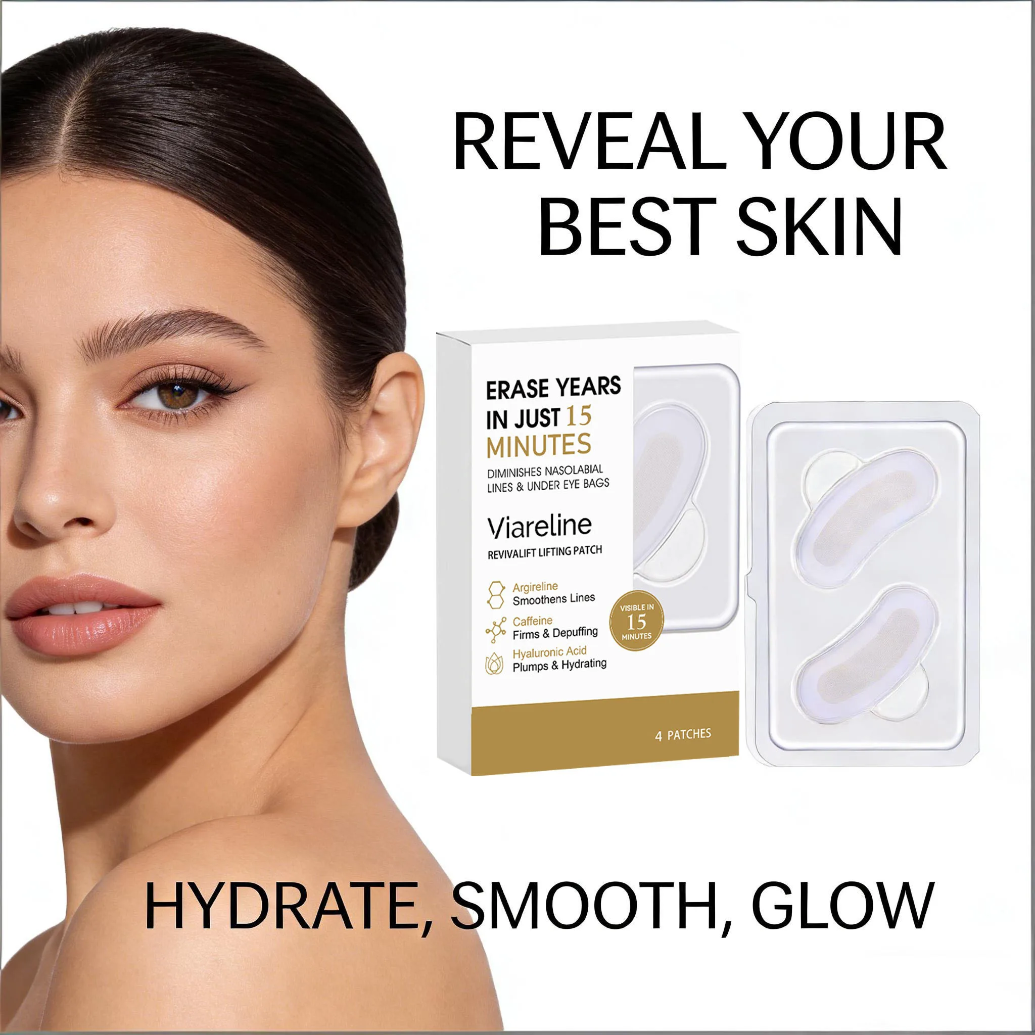 

Патчи от морщин для глаз: устранение мелких морщин, осветление темных кругов, лифтинг-эффект, увлажняющая маска для глаз, 4 шт.