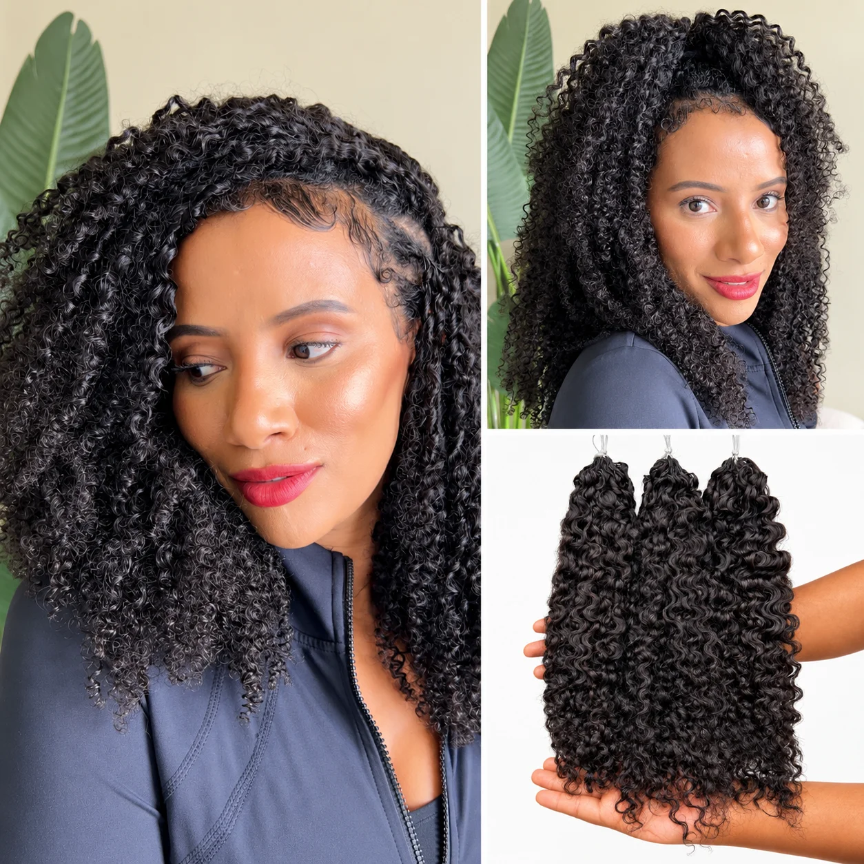 12A Kinky Curly Crochet Human Hair Small Spiral Curls Deep Pixie Curl Extensions Miracle Knots Feather Braiding Hair Pre Separated Knotless Invisible Seamless Hair Soft Full Ends Natural Texture Lightweight Easy Install For Women