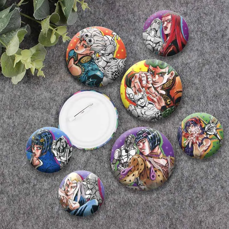 Anime Figure Dio Brando Jonathan Joestar Creative Button Pins Cartoon Role Icon Brooch Backpack Shoes Lapel Badge Accessories